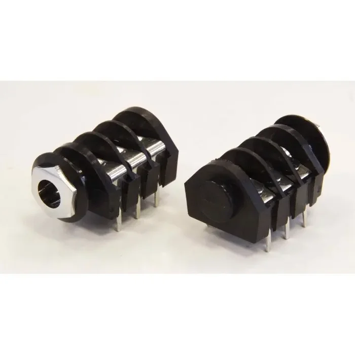 1/4″Phone Jack, plastic with black chrome nut, ste