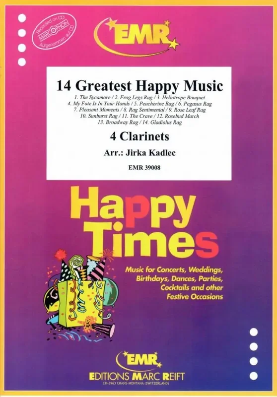 14 Greatest Happy Music (Arr. Jirka Kadlec) Klarinette Ensemble