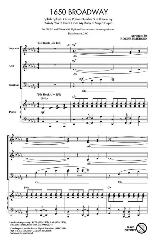 1650 Broadway (Arr. Roger Emerson) Gemischter Chor mit Begleitung