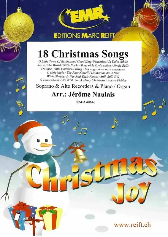 18 Christmas Songs (Arr. Jérôme Naulais) Blockflöte Duett