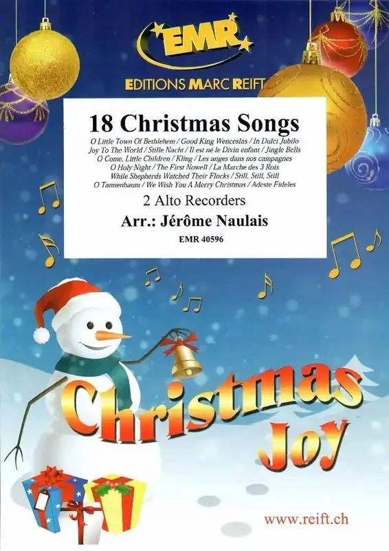 18 Christmas Songs (Arr. Jérôme Naulais) Blockflöte Duett