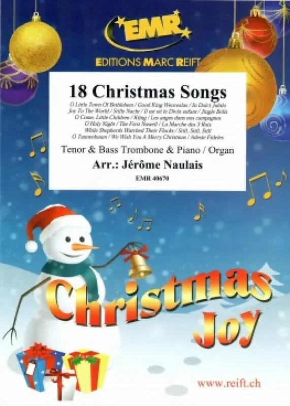 18 Christmas Songs (Arr. Jérôme Naulais) Posaune mit Begleitung