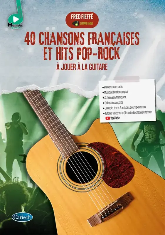 40 Chansons Francaises et Hits Pop-Rock Guitare Gitarre Solo