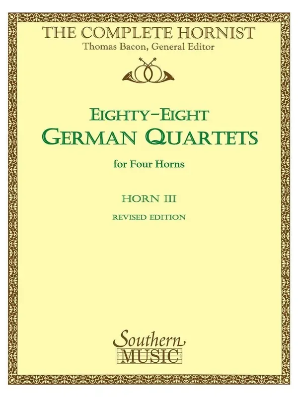 88 German Quartets (Arr. Thomas Bacon) Horn Ensemble