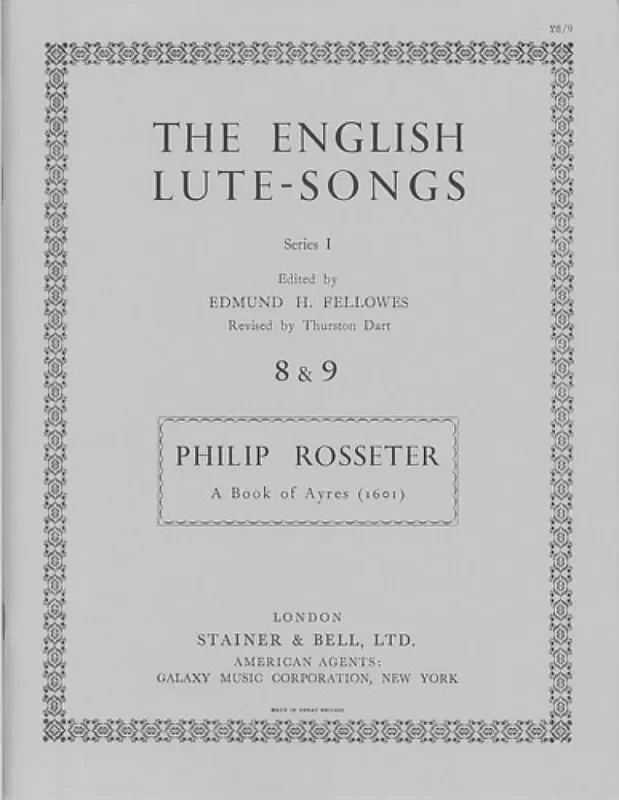 A Book Of Ayres 1601 Gesang mit Klavier