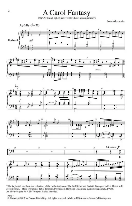 A Carol Fantasy (Arr. John Alexander) Gemischter Chor mit Begleitung