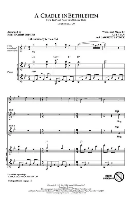 A Cradle in Bethlehem (Arr. Keith Christopher) Frauenchor mit Begleitung