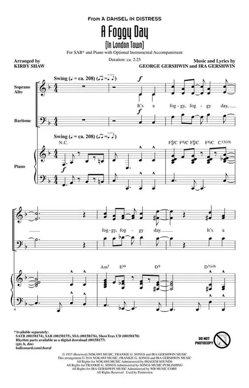 A Foggy Day (In London Town) (Arr. Kirby Shaw) Gemischter Chor mit Begleitung