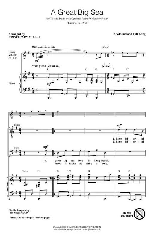 A Great Big Sea (Arr. Cristi Cary Miller) Männerchor mit Klavier/Orgel