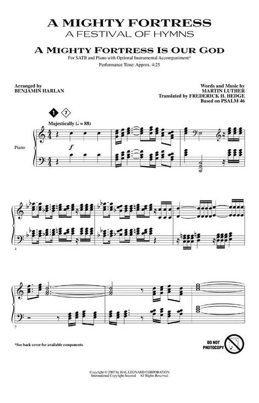 A Mighty Fortress – A Festival of Hymns (Arr. Benjamin Harlan) Gemischter Chor mit Begleitung