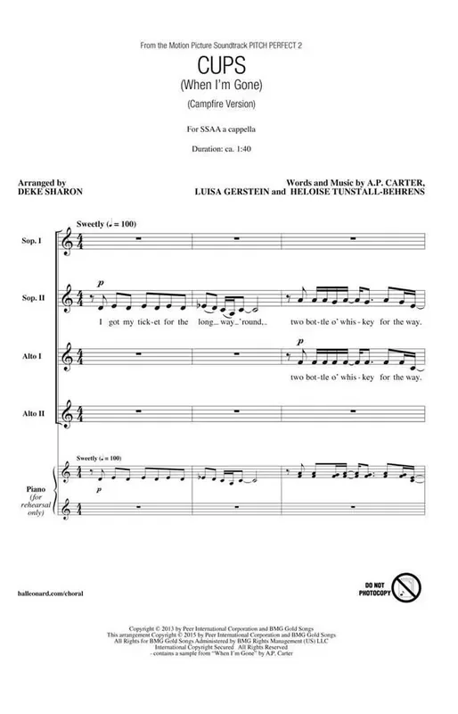 A.P. Carter Cups (When I‘m Gone) (Arr. Deke Sharon) Frauenchor A cappella
