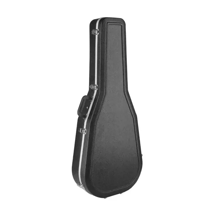 ABS Deluxe koffer voor akoestische gitaar, ABS, aluminium rand, zwart