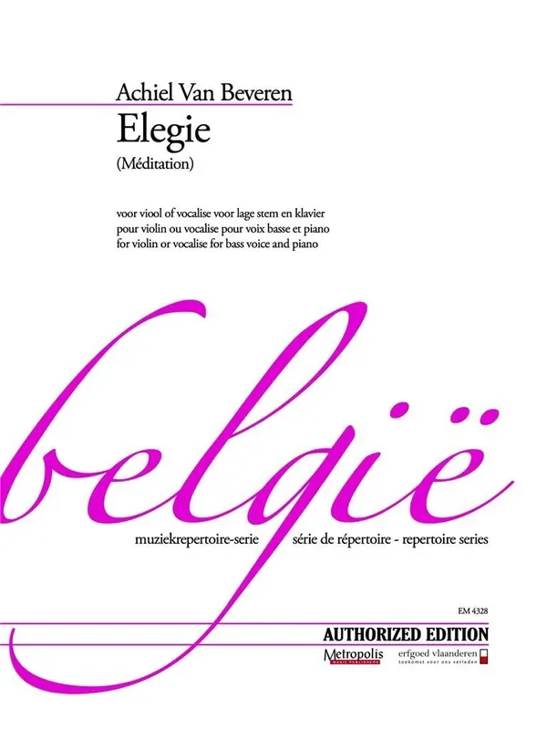 Achiel van Beveren Elegie Violine mit Begleitung