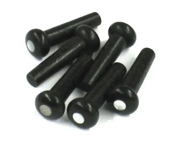 Acoustic Bridge Pins Set Ebony Abalone Inlays