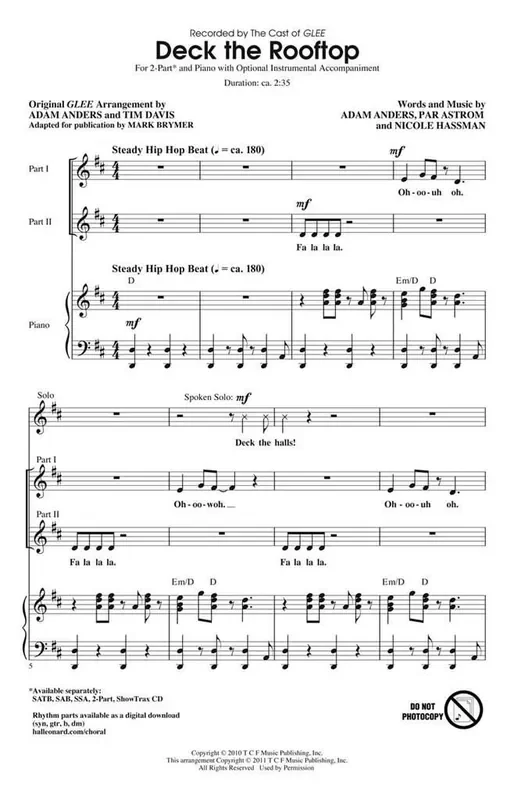 Adam Anders Deck The Rooftop (Arr. Adam Anders) Gesang Solo