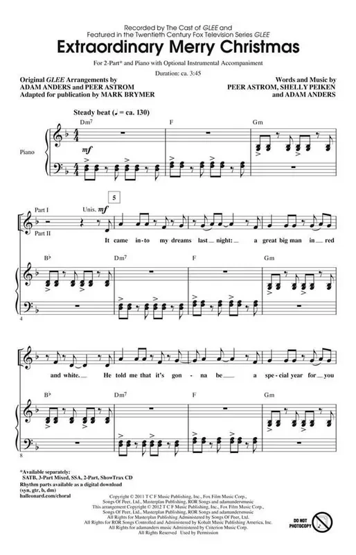 Adam Anders Extraordinary Merry Christmas (Arr. Mark Brymer) Frauenchor mit Klavier/Orgel