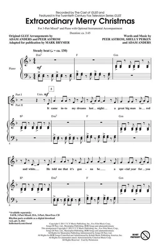 Adam Anders Extraordinary Merry Christmas (Arr. Mark Brymer) Gemischter Chor mit Begleitung