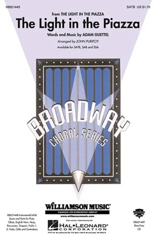 Adam Guettel The Light in the Piazza (Arr. John Purifoy) Gemischter Chor mit Begleitung