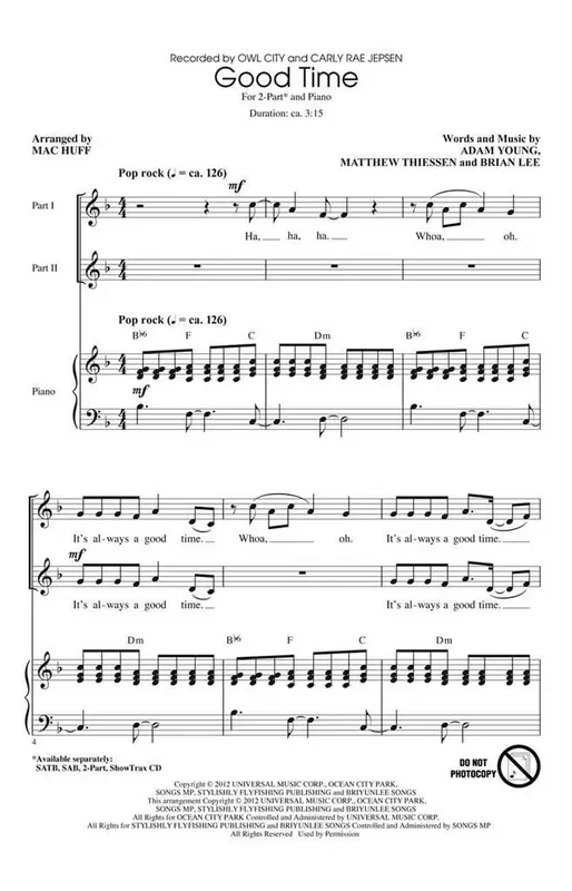 Adam Young Good Time (Arr. Mac Huff) Frauenchor mit Begleitung