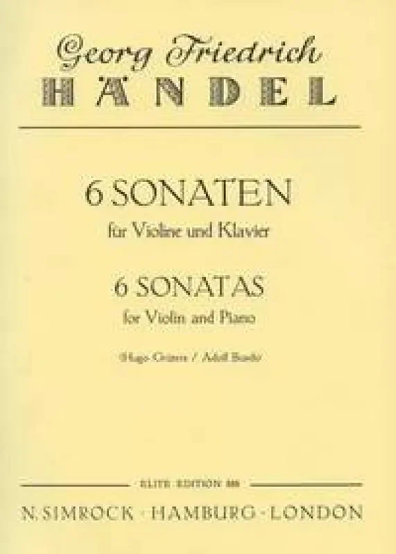 Adolf Busch Six Sonatas Violine mit Begleitung