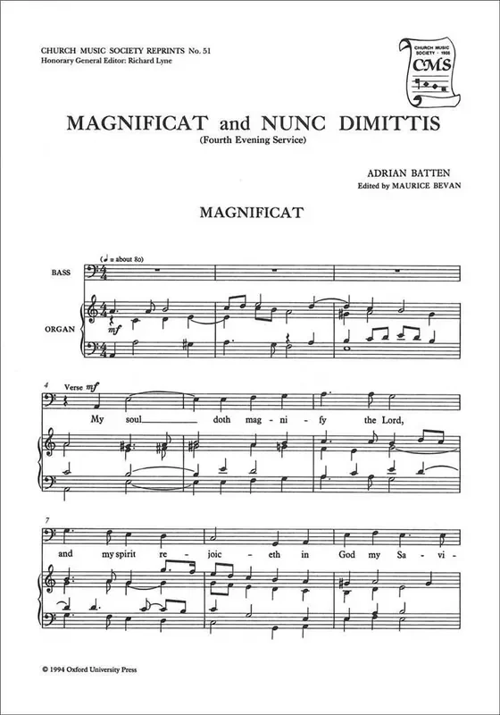 Adrian Batten Magnificat and Nunc Dimittis Gemischter Chor mit Begleitung