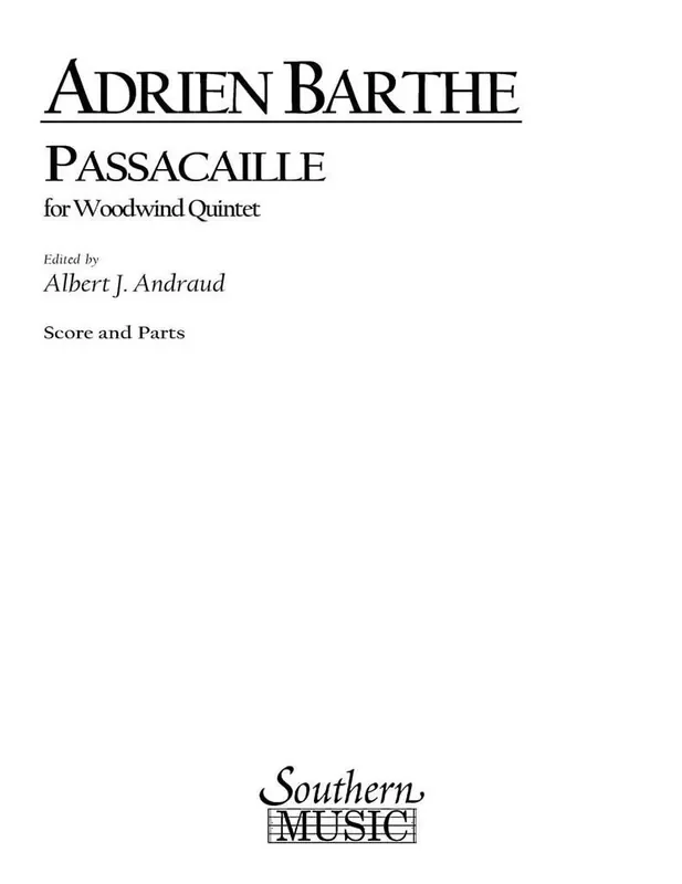 Adrien Barthe Passacaille Holzbläserensemble