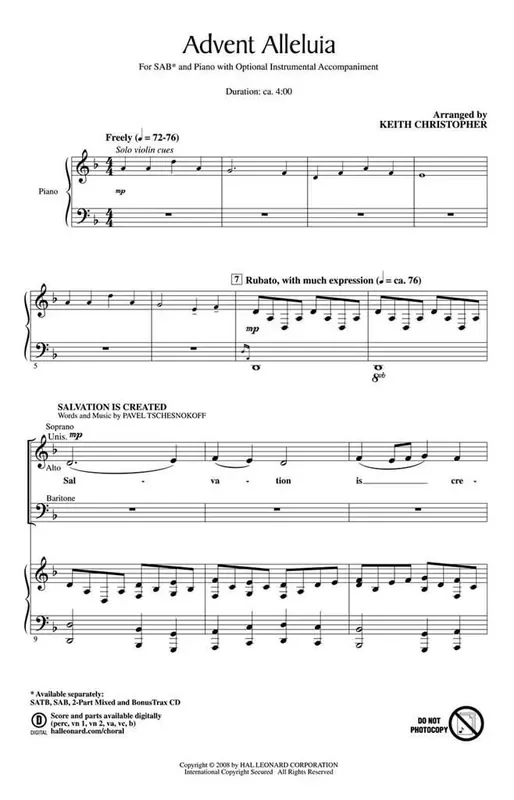 Advent Alleluia (Arr. Keith Christopher) Gemischter Chor mit Begleitung