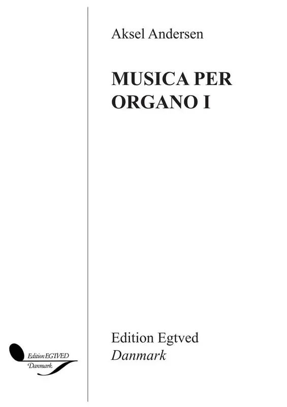Aksel Andersen Musica Per Organo I Orgel