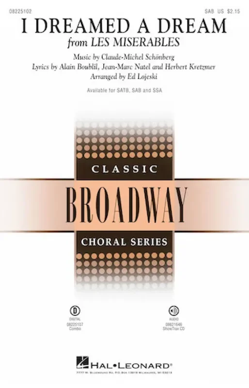 Alain Boublil I Dreamed A Dream (Arr. Ed Lojeski) Gemischter Chor mit Klavier/Orgel