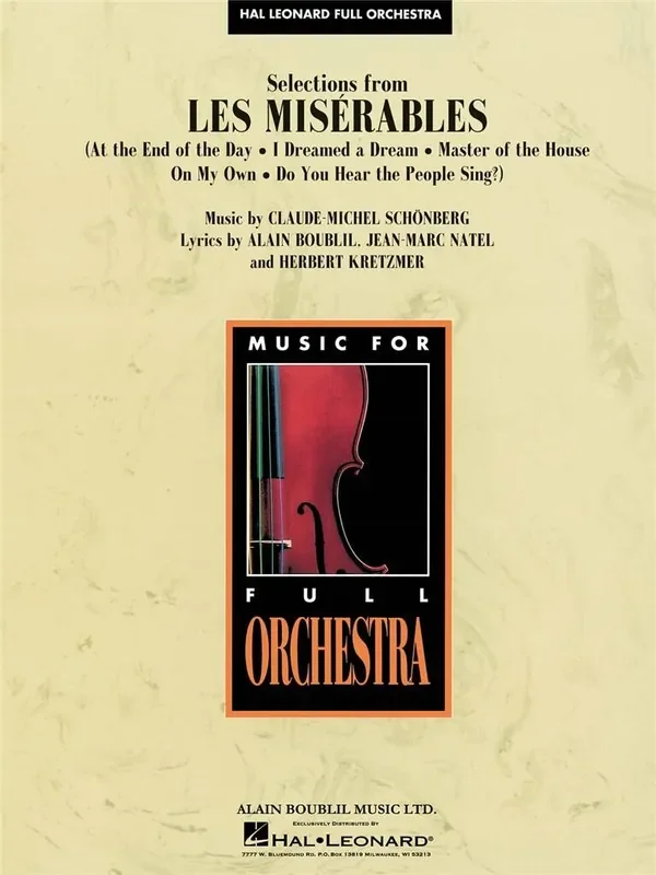 Alain Boublil Selections from Les Miserables (Arr. Bob Lowden) Orchester
