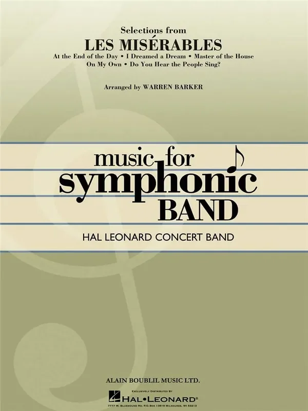 Alain Boublil Selections from Les Miserables (Arr. Warren Barker) Blasorchester