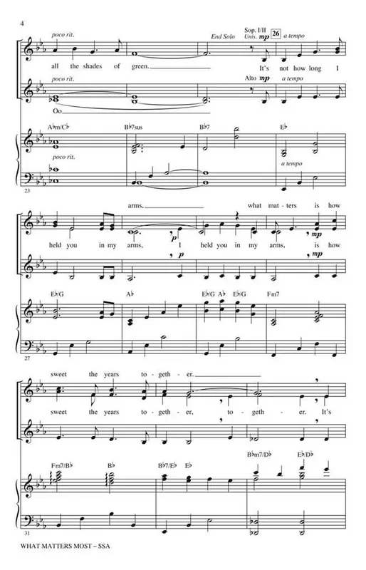 Alan Bergman What Matters Most (Arr. Audrey Snyder) Frauenchor mit Begleitung