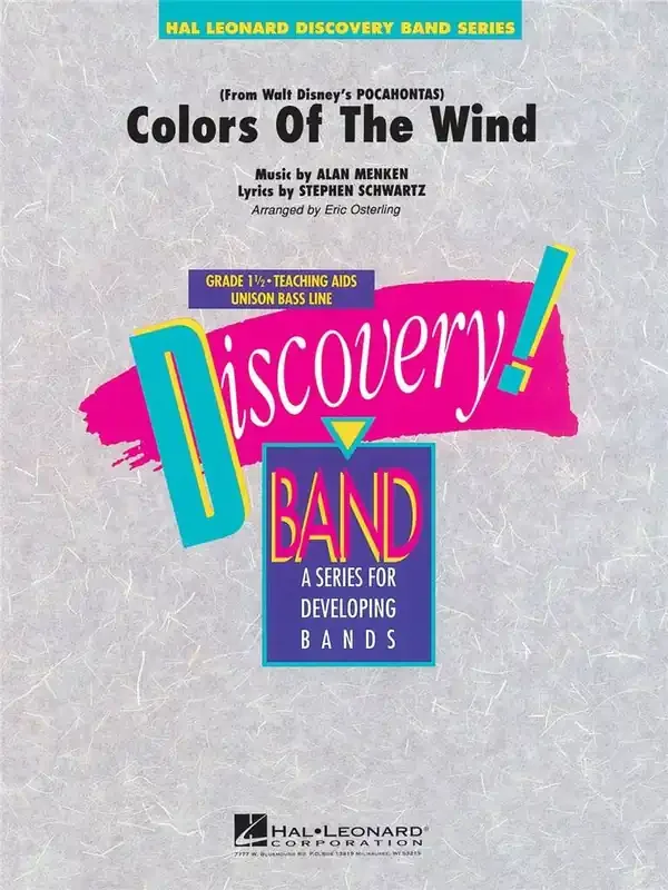 Alan Menken Colors of the Wind (Arr. Eric Osterling) Blasorchester