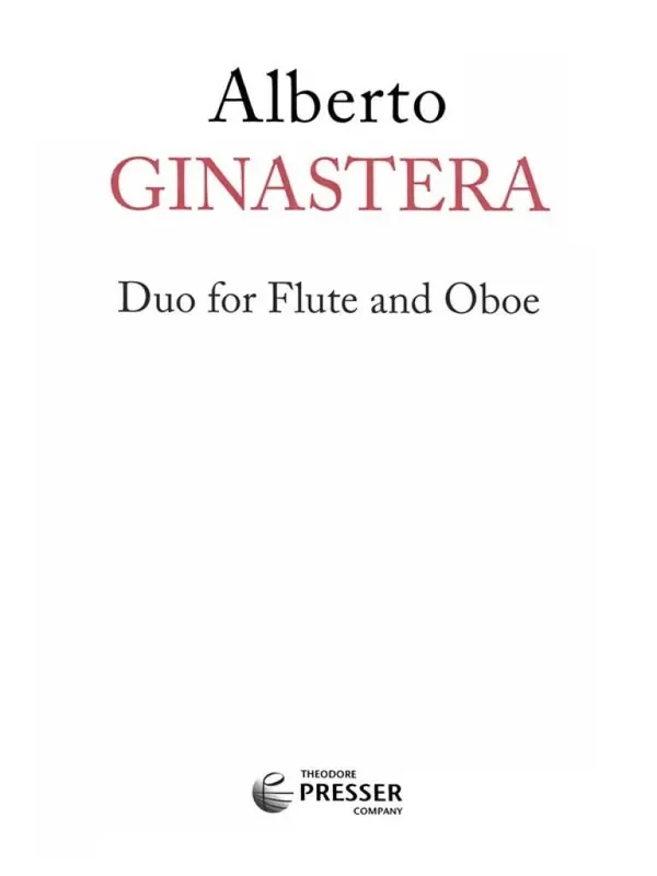 Alberto Ginastera Duo for Flute and Oboe Gemischtes Holzbläser Duett
