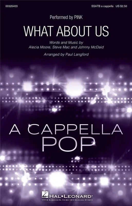 Alecia Moore What About Us (Arr. Paul Langford) Gemischter Chor A cappella