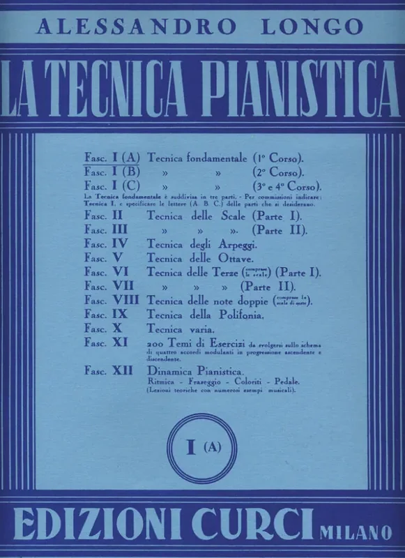 Alessandro Longo Tecnica Pianistica Vol. 1 A Klavier Solo
