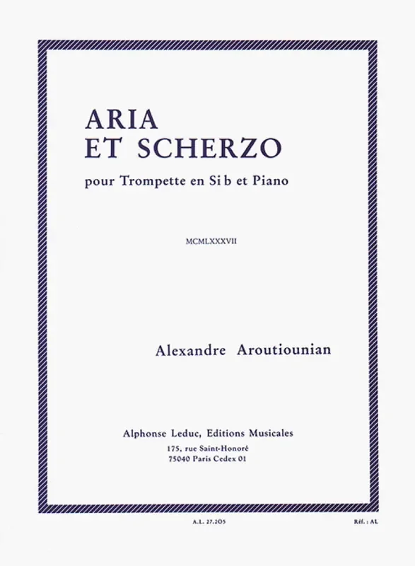 Alexandre Aroutiounian Aria Et Scherzo Trompete mit Begleitung
