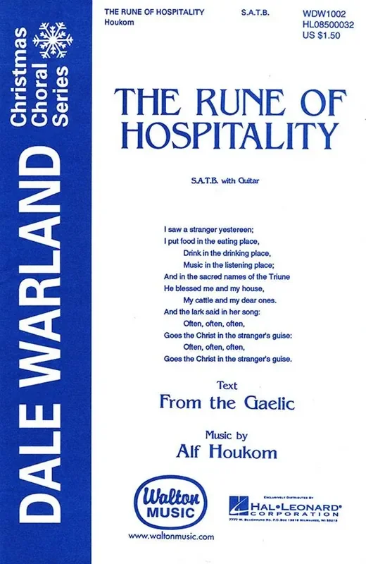 Alf Houkom The Rune Of Hospitality Gemischter Chor mit Begleitung