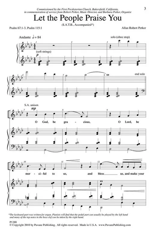 Allan Robert Petker Let the People Praise You Gemischter Chor mit Begleitung