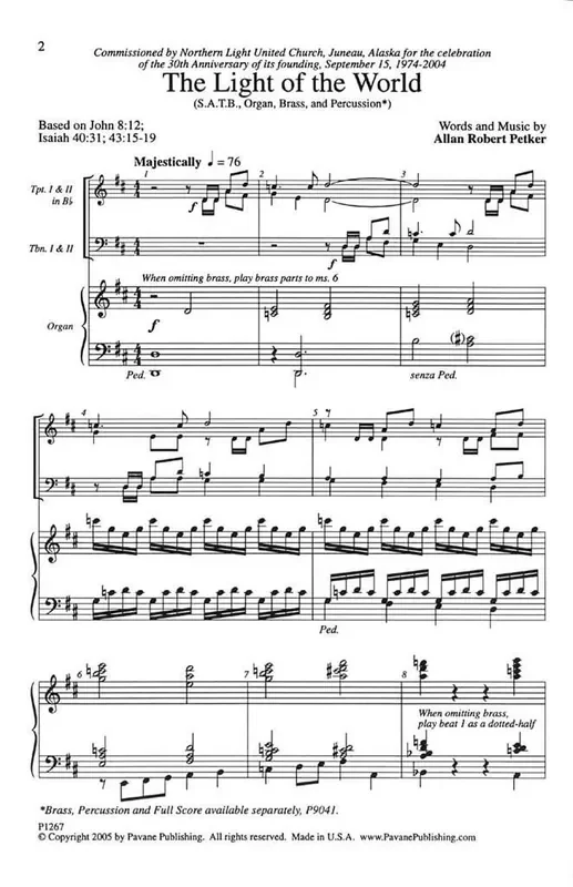 Allan Robert Petker The Light of the World Gemischter Chor mit Begleitung