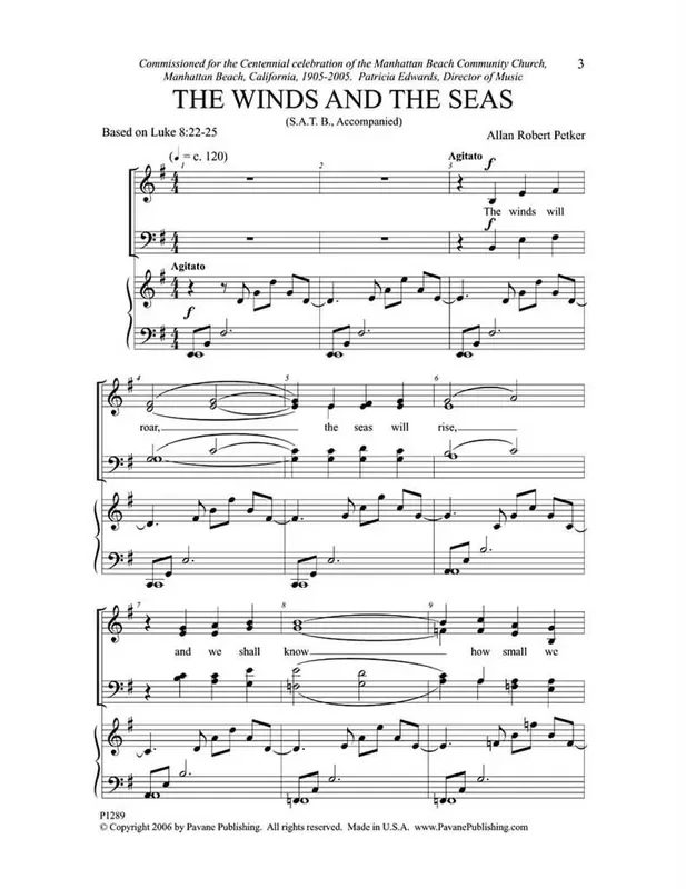 Allan Robert Petker The Winds and the Seas Gemischter Chor mit Begleitung