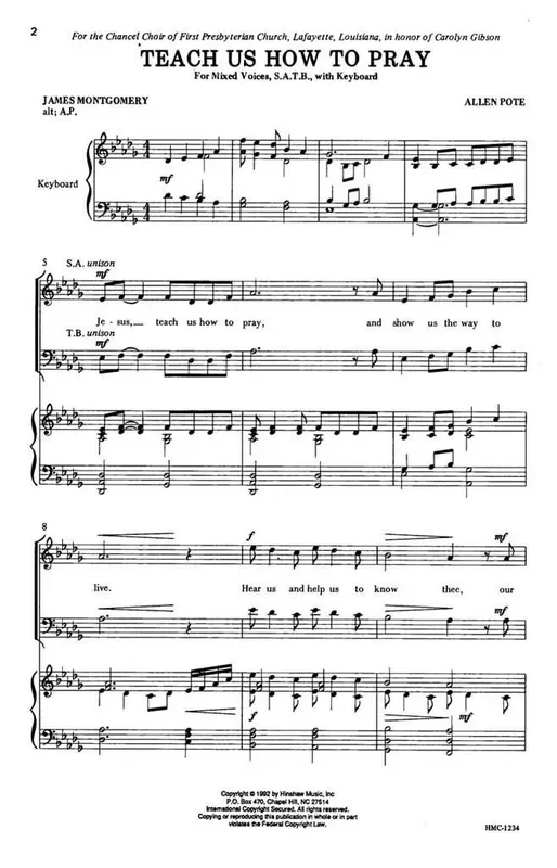 Allen Pote Teach Us How To Pray (Arr. Allen Pote) Gemischter Chor mit Klavier/Orgel