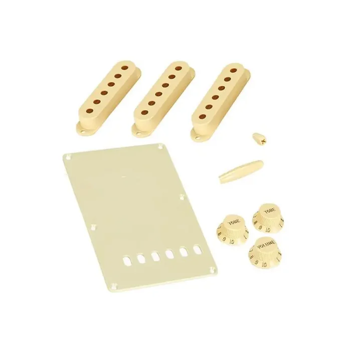 Allparts accessory kit for Strat, parchment, 3-ply backplate