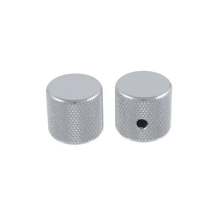 Allparts barrel knobs, chrome, 2pcs
