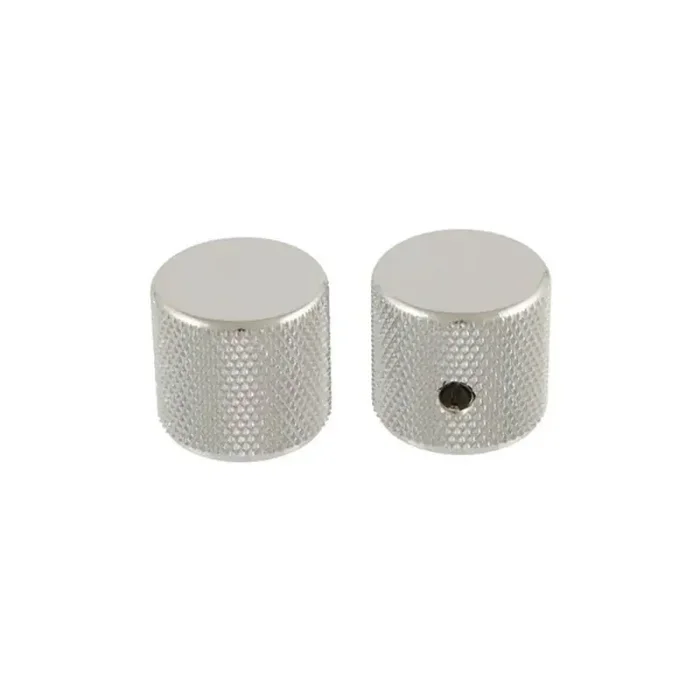 Allparts barrel knobs, nickel, 2pcs