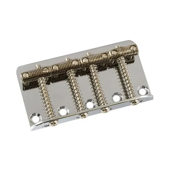 Allparts bass bridge, vintage style, nickel, threaded rod saddles, 2-1/4″ string spacing