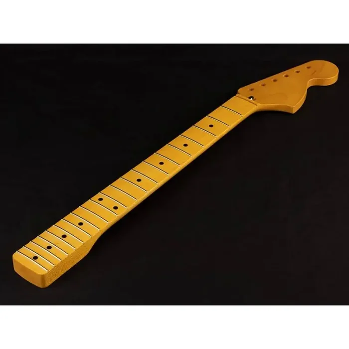 Allparts large headstock Stratocaster neck, maple, 10″ radius, 21 tall frets, polyurethane finish