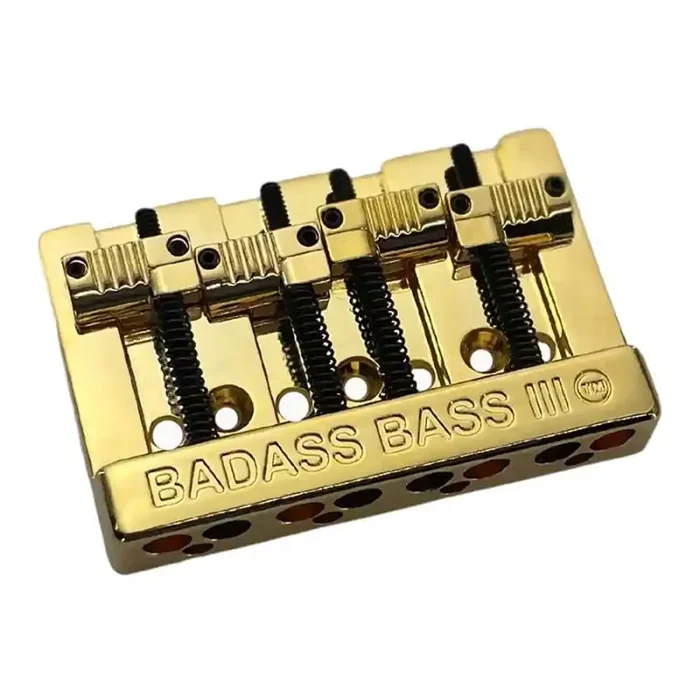 Allparts Leo Quan Badass III 4-string bass bridge, grooved saddles, gold