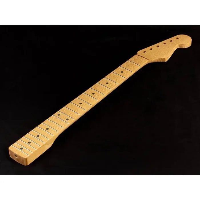 Allparts neck for Stratocaster , quartersawn, roasted-tempered maple, 10″, 21 tall frets, sanded/unfinished