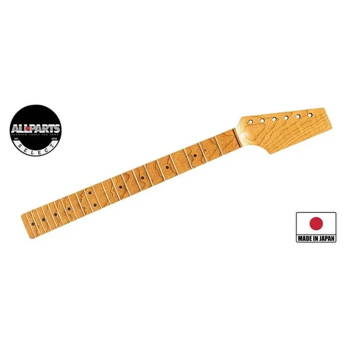 Allparts VIN-MOD neck, AAA+ roasted flamed maple, half paddle headstock, unfinished (Selected Limited Edition)